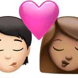 Kiss: Person, Woman, Light Skin Tone, Medium Skin Tone for Apple iOS 26.4