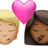 Beijo: Pessoa, Mulher, Tom de pele médio-claro, Tom de pele médio-escuro para Apple iOS 26.4