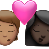 Baiser : Personne, Femme, Peau moyennement claire, Peau foncée pour Apple iOS 26.4