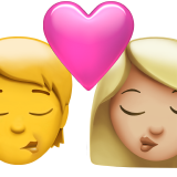 Ciuman: Orang, Wanita, Tanpa Warna Kulit, Warna Kulit Sedang-Terang untuk Apple iOS 26.4