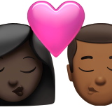 Kiss: Woman, Man, Dark Skin Tone, Medium-Dark Skin Tone for Apple iOS 26.4