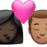 Cium: perempuan, lelaki, ton kulit gelap dan ton kulit sederhana untuk Apple iOS 26.4