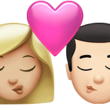 Kiss: Woman, Man, Medium-Light Skin Tone, Light Skin Tone for Apple iOS 26.4