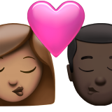 Berciuman: wanita, pria, warna kulit sedang, warna kulit gelap untuk Apple iOS 26.4