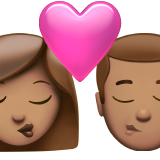 Berciuman: wanita, pria, warna kulit sedang untuk Apple iOS 26.4