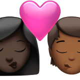 Kiss: Woman, Person, Dark Skin Tone, Medium-Dark Skin Tone for Apple iOS 26.4
