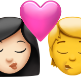 Sărut: femeie, persoană, nuanță deschisă a pielii, fără nuanță a pielii pentru Apple iOS 26.4