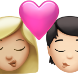 Kus: Vrouw, Persoon, Medium-lichte huidskleur, Lichte huidskleur voor Apple iOS 26.4