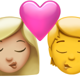 Ciuman: Wanita, Orang, Warna Kulit Sedang-Terang, Tanpa Warna Kulit untuk Apple iOS 26.4