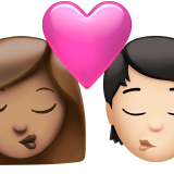 Kiss: Woman, Person, Medium Skin Tone, Light Skin Tone for Apple iOS 26.4