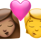 Ciuman: Wanita, Orang, Warna Kulit Sedang, Tanpa Warna Kulit untuk Apple iOS 26.4