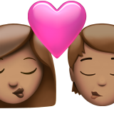 Beijo: Mulher, Pessoa, Tom de pele médio para Apple iOS 26.4