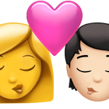 Kiss: Woman, Person, No Skin Tone, Light Skin Tone for Apple iOS 26.4