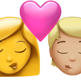 Kys: Kvinde, person, ingen hudfarve, medium-lys hudfarve for Apple iOS 26.4