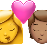 Beijo: Mulher, Pessoa, Sem Tom de Pele, Tom de Pele Médio para Apple iOS 26.4