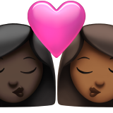 Kiss: Woman, Woman, Dark Skin Tone, Medium-Dark Skin Tone for Apple iOS 26.4