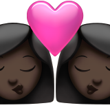 Kiss: Woman, Woman, Dark Skin Tone for Apple iOS 26.4