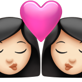 Kiss: Woman, Woman, Light Skin Tone for Apple iOS 26.4