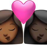 Berciuman: wanita, wanita, warna kulit gelap-sedang, warna kulit gelap untuk Apple iOS 26.4