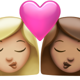 Berciuman: wanita, wanita, warna kulit cerah-sedang, warna kulit sedang untuk Apple iOS 26.4