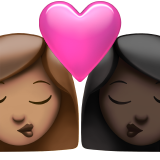 Kiss: Woman, Woman, Medium Skin Tone, Dark Skin Tone for Apple iOS 26.4