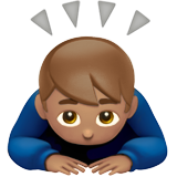 सर झुकाता पुरुष: गेहुँआ त्वचा Apple iOS 26.4 के लिए