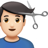 Man som får håret klippt: ljus hy för Apple iOS 26.4