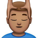 Homem Recebendo Massagem Facial: Pele Morena para Apple iOS 26.4
