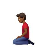 Pria berlutut: warna kulit gelap-sedang untuk Apple iOS 26.4