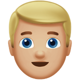 Man: Medium-Light Skin Tone, Blond Hair pour Apple iOS 26.4