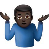 Homem Dando De Ombros: Pele Escura para Apple iOS 26.4