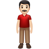 Apple iOS 26.4의 경우 서 있는 남자: 하얀 피부