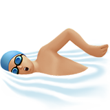 Man Swimming: Medium-Light Skin Tone for Apple iOS 26.4