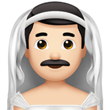 Man with Veil: Light Skin Tone for Apple iOS 26.4