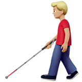 Homme Avec Canne Blanche: Peau Moyennement Claire pour Apple iOS 26.4