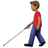 Homme Avec Canne Blanche: Peau Légèrement Mate pour Apple iOS 26.4