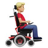 Pria di Kursi Roda Bermotor Menghadap ke Kanan: Warna Kulit Sedang-Terang untuk Apple iOS 26.4