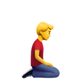 Homem ajoelhado virado para a direita para Apple iOS 26.4