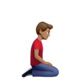 Man Kneeling: Medium Skin Tone, Facing Right for Apple iOS 26.4