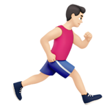 Homem correndo de frente para a direita: tom de pele claro para Apple iOS 26.4