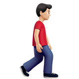 Homem caminhando de frente para a direita: tom de pele claro para Apple iOS 26.4