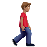 Man Walking: Medium Skin Tone, Facing Right for Apple iOS 26.4