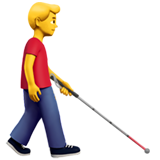 Pria dengan Tongkat Putih Menghadap ke Kanan untuk Apple iOS 26.4