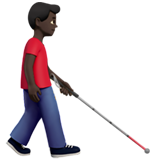 Pria dengan Tongkat Putih Menghadap ke Kanan: Warna Kulit Gelap untuk Apple iOS 26.4