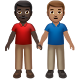 Men Holding Hands: Dark Skin Tone, Medium Skin Tone for Apple iOS 26.4