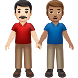 Homens que seguram as mãos: tom de pele claro, tom de pele médio para Apple iOS 26.4