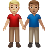 Homens que seguram as mãos: tom de pele médio-leve, tom de pele médio para Apple iOS 26.4