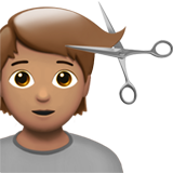 Personne Qui Se Fait Couper Les Cheveux: Peau Légèrement Mate pour Apple iOS 26.4