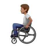 Person in Manual Wheelchair: Medium Skin Tone for Apple iOS 26.4