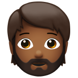 Orang: warna kulit gelap-sedang, janggut untuk Apple iOS 26.4